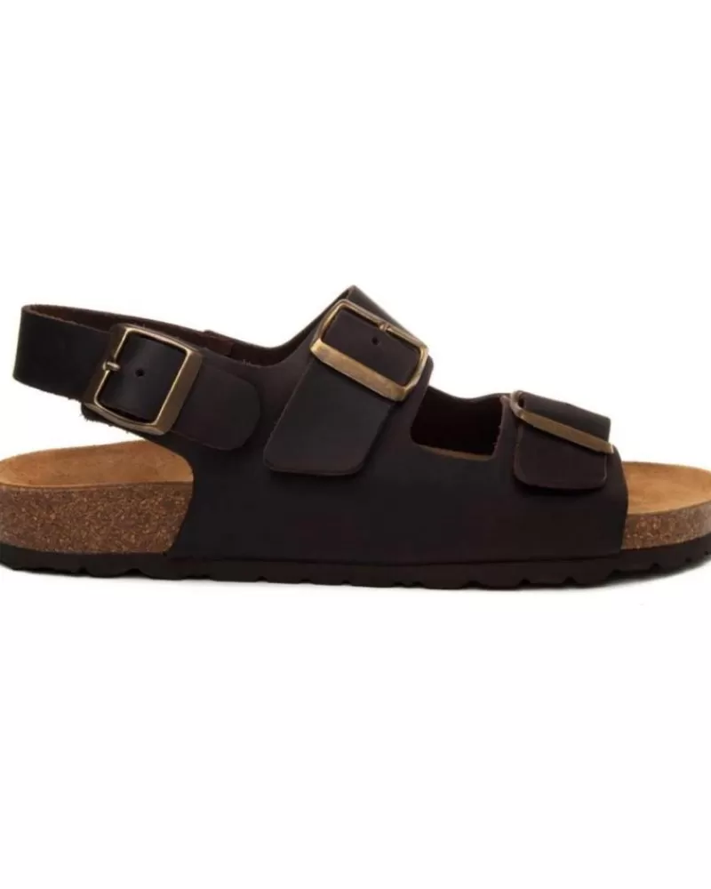 Man PURAPIEL Man Sandals Biosalud3M22 Brown