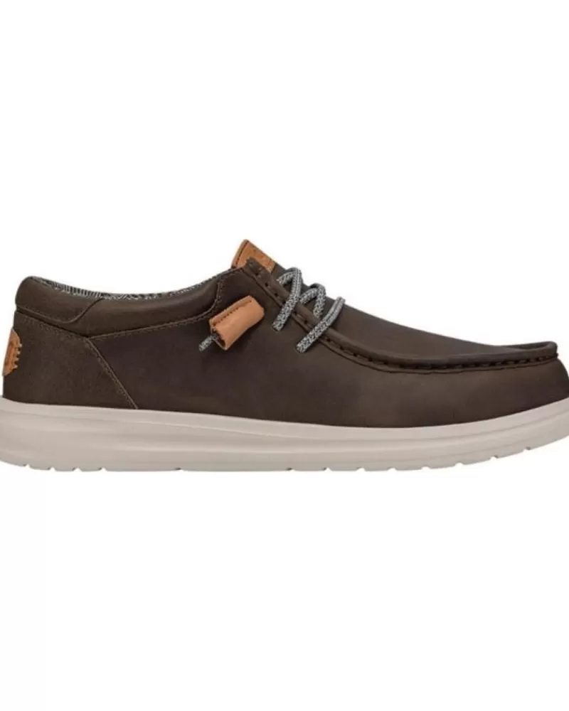 Man HEY DUDE Man Shoes Hd40175-030 Wally Grip Craft Leather Grey