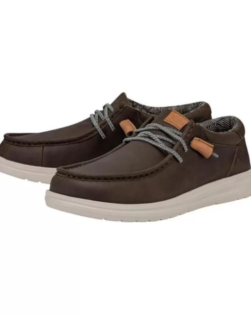 Man HEY DUDE Man Shoes Hd40175-030 Wally Grip Craft Leather Grey