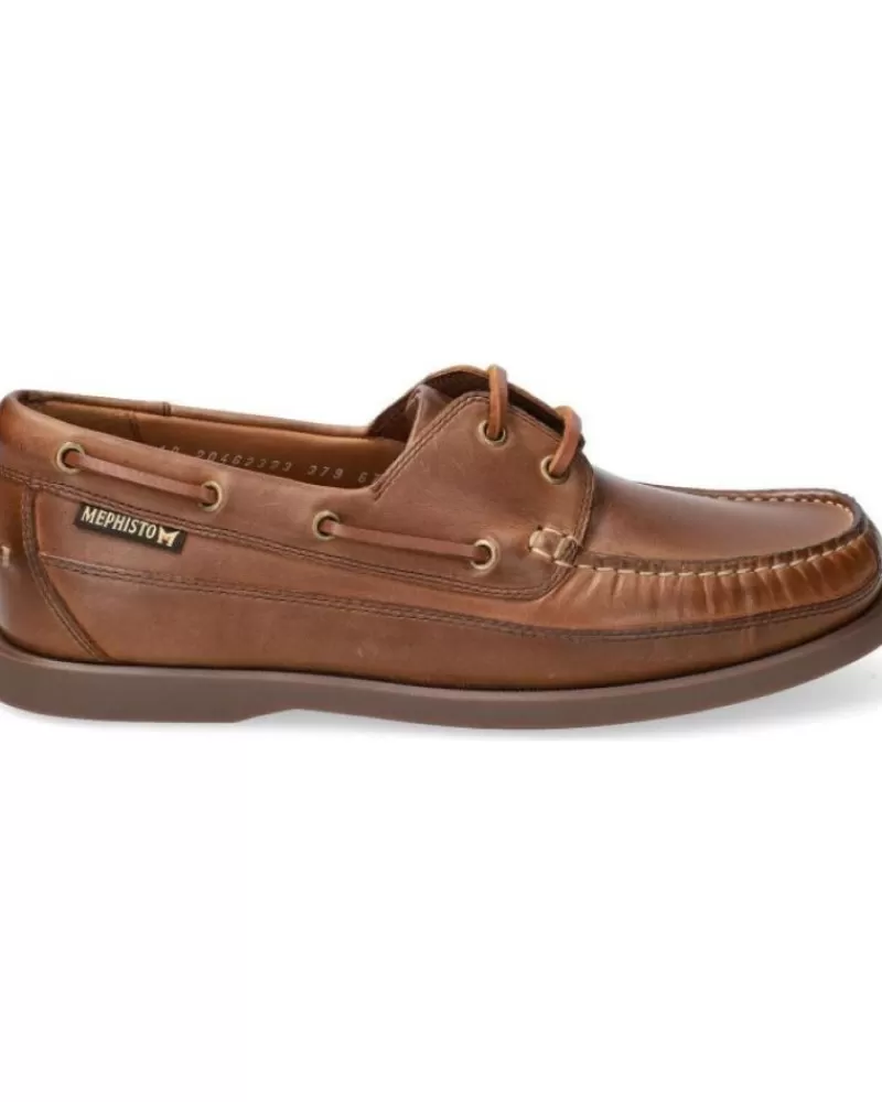 Man MEPHISTO Man Shoes Nauticos Boating Tabacco