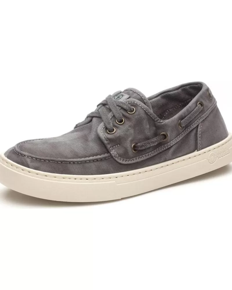 Man NATURAL WORLD Man Shoes Old Quercia Nautico Enzimatico 6761-930 Gris