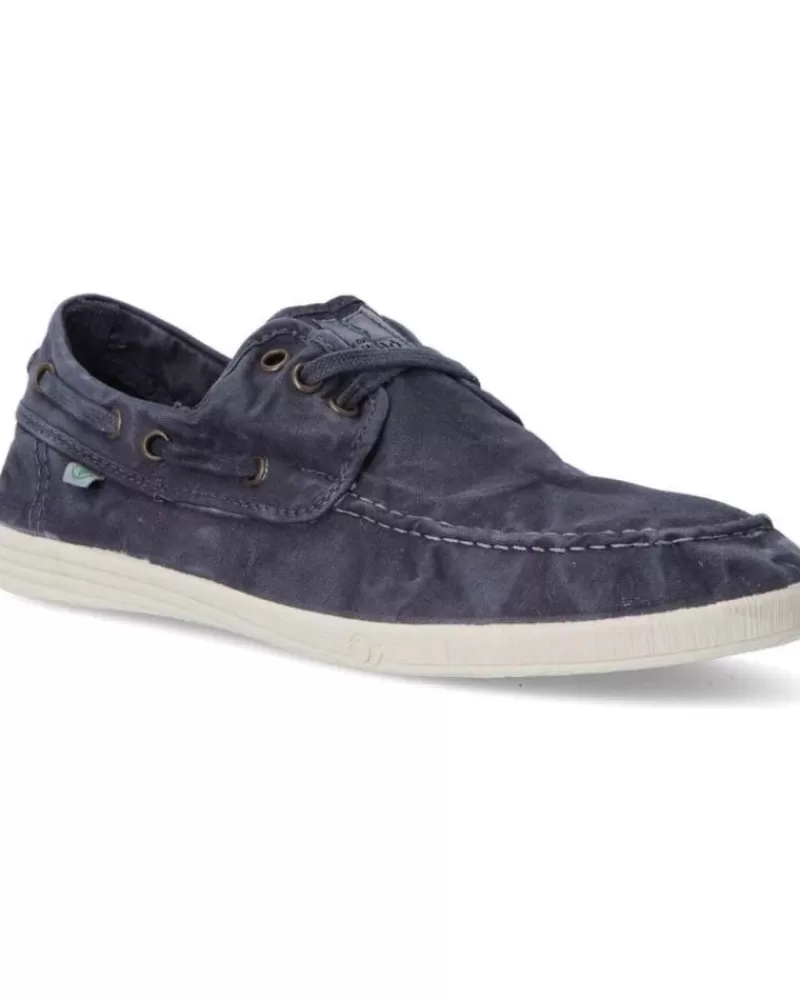 Boy NATURAL WORLD Boat Shoes-Man Shoes Zapatillas Lona 303E Marino Azul