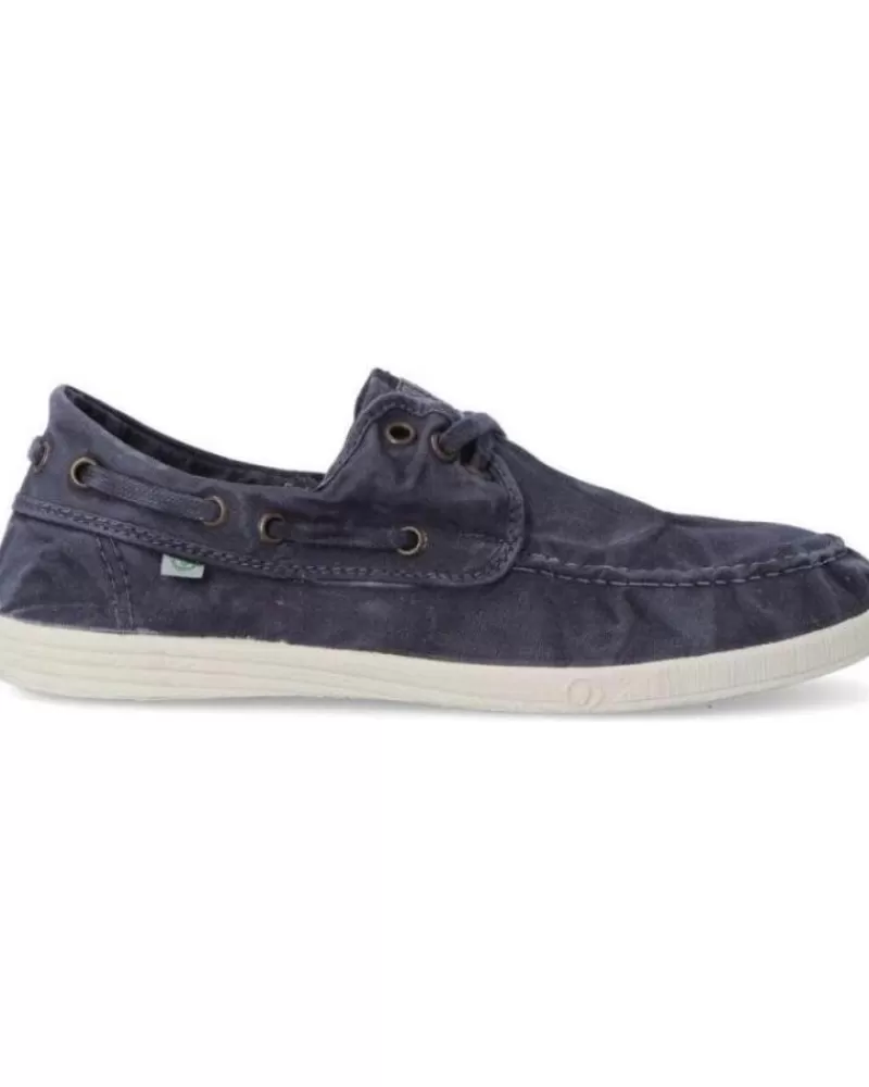 Boy NATURAL WORLD Boat Shoes-Man Shoes Zapatillas Lona 303E Marino Azul
