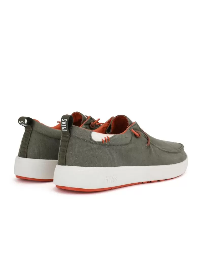 Man WALK IN PITAS Man Shoes Wallaby Coast Suela Blanca Kaki
