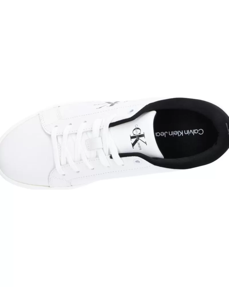 Man CALVIN KLEIN Man Zapatillas Deporte Ym0Ym00864 Classic Cupsole 01W Bright White-Black