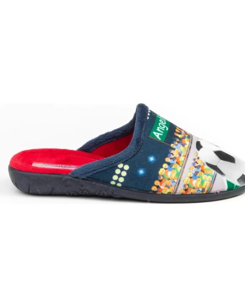 Boy ANGELITOS House Slipers-Woman And Boy House Slipers Pantufla Futbol 135 Marino