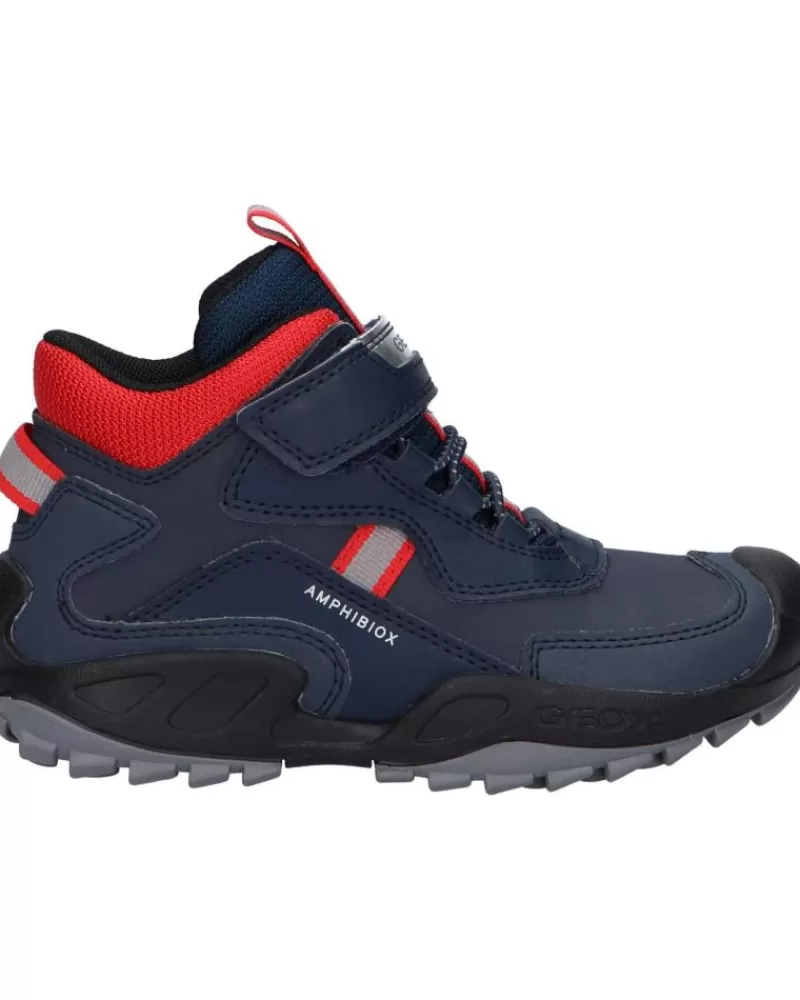 Boy GEOX Mid Boots-Woman And Boy Mid Boots J261Wb 0Cebu J New Savage C0735 Navy-Red