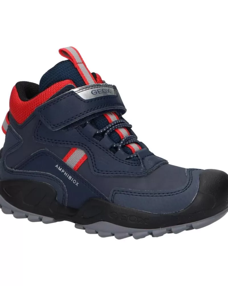 Boy GEOX Mid Boots-Woman And Boy Mid Boots J261Wb 0Cebu J New Savage C0735 Navy-Red