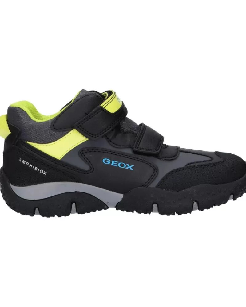 Woman GEOX Woman And Boy Trainers J2642A 050Bu Jr Baltic Boy B Abx C0802 Black-Lime
