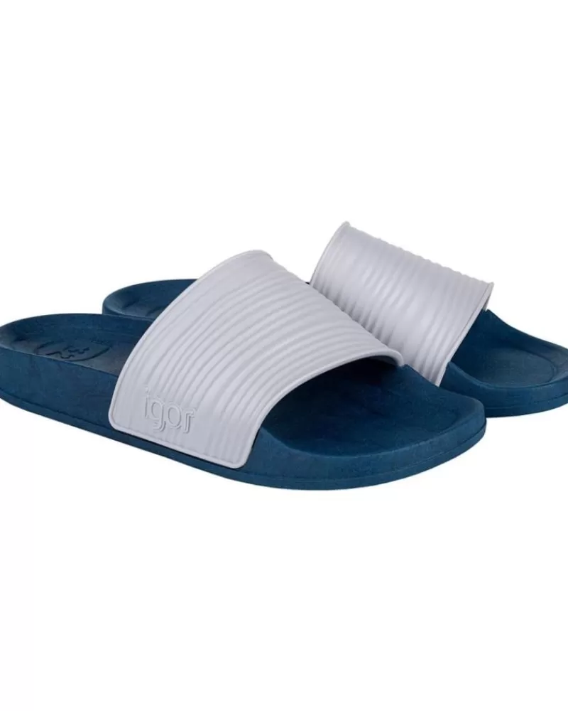 Woman IGOR Woman And Girl And Boy Flip Flops Chancla Beach Marino-Gris