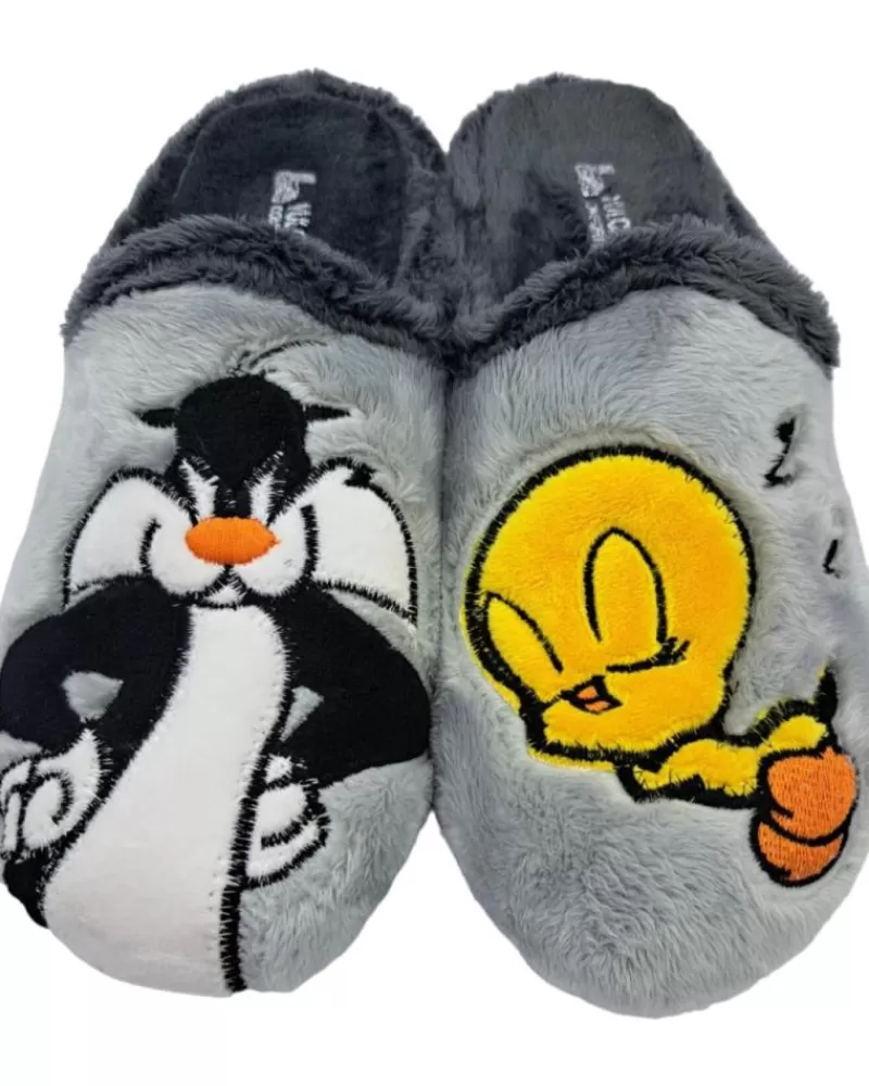 Boy VULCA-BICHA House Slipers-Woman And Girl And Boy House Slipers Zapatilla Gato Gris