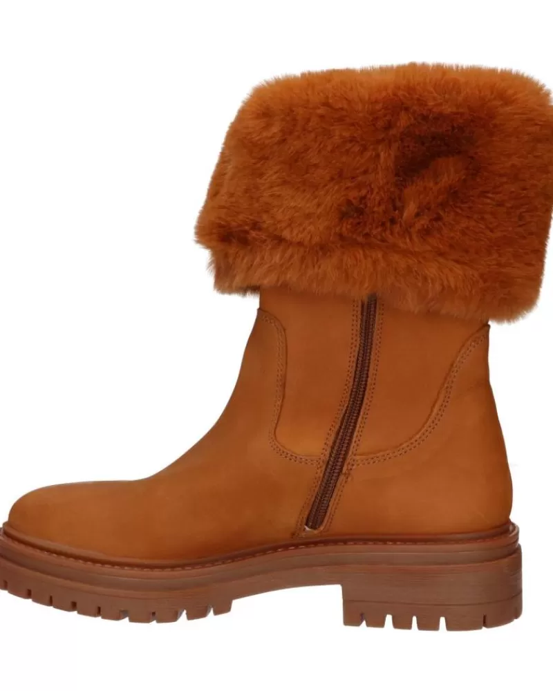 Girl GEOX Mid Boots-Woman And Girl Boots D04Hrm 09Abh D Iridea C6001 Cognac