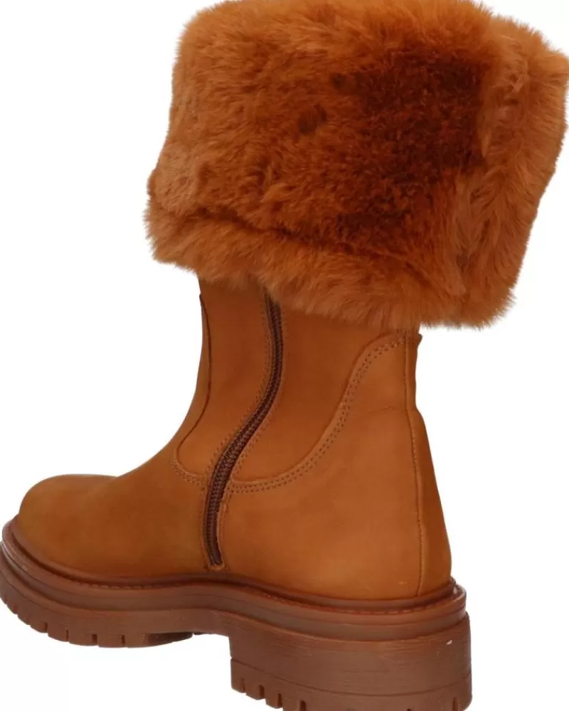 Girl GEOX Mid Boots-Woman And Girl Boots D04Hrm 09Abh D Iridea C6001 Cognac