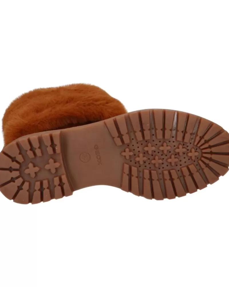 Girl GEOX Mid Boots-Woman And Girl Boots D04Hrm 09Abh D Iridea C6001 Cognac