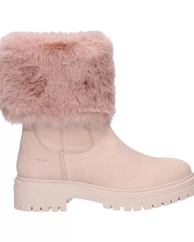 Girl GEOX Mid Boots-Woman And Girl Boots D04Hrm 09Abh D Iridea C8056 Antique Rose
