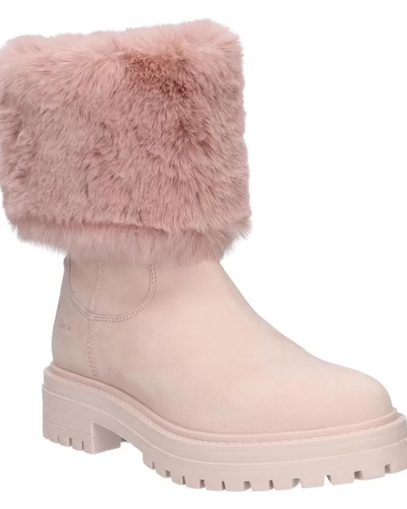 Girl GEOX Mid Boots-Woman And Girl Boots D04Hrm 09Abh D Iridea C8056 Antique Rose