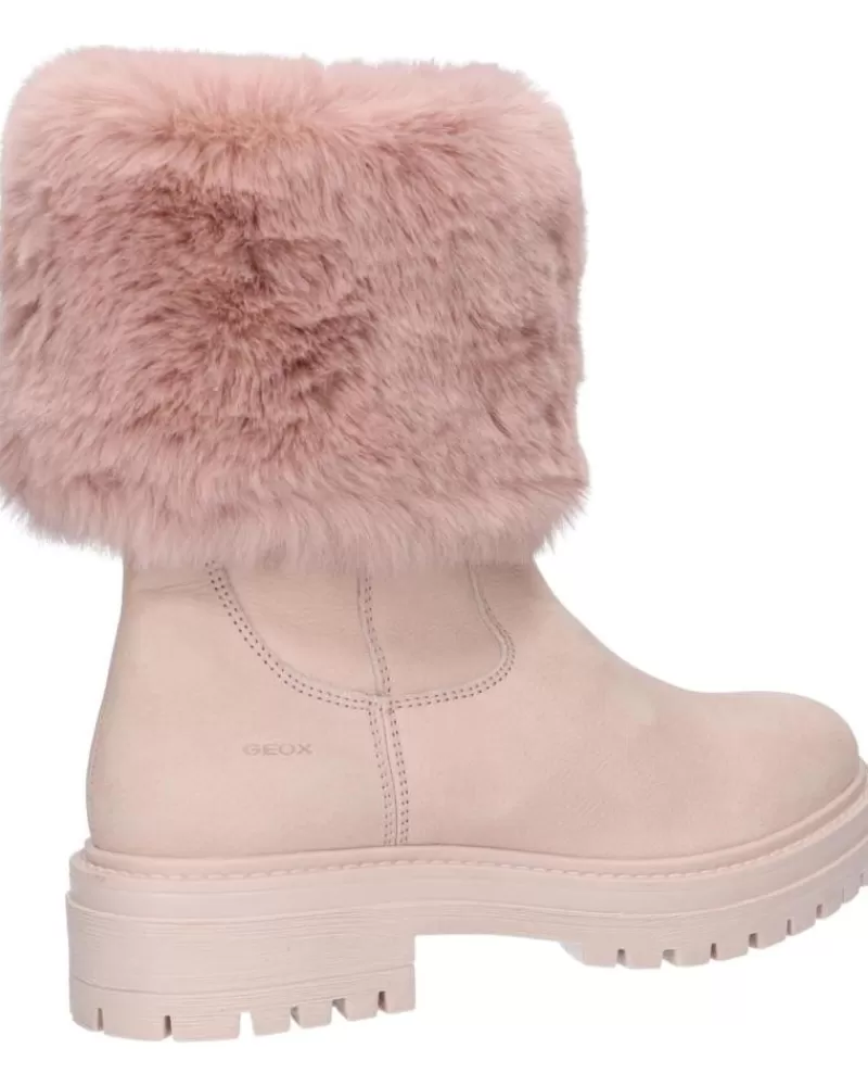 Girl GEOX Mid Boots-Woman And Girl Boots D04Hrm 09Abh D Iridea C8056 Antique Rose