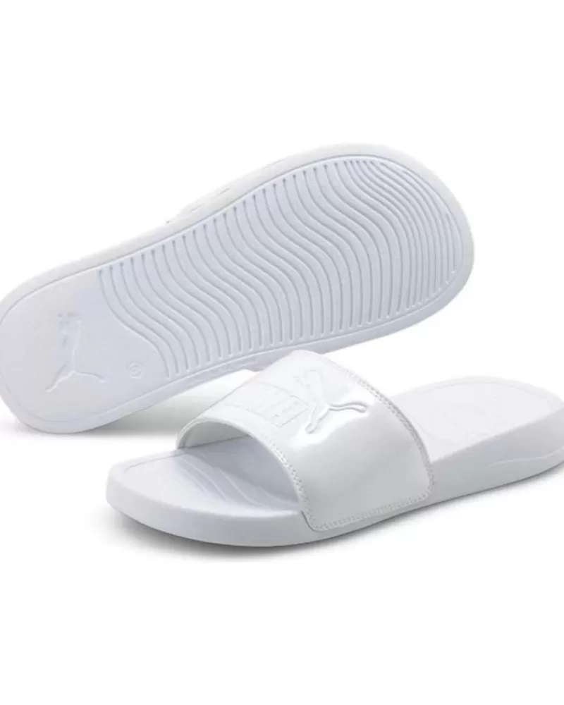 Girl PUMA Flip Flops-Woman And Girl Flip Flops Popcat 20 Wns 374471-04 White Blanco