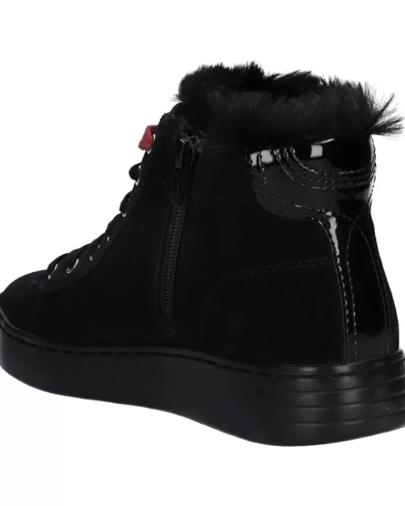 Girl GEOX Mid Boots-Woman And Girl D2624A 02202 D Lauressa C9999 Black