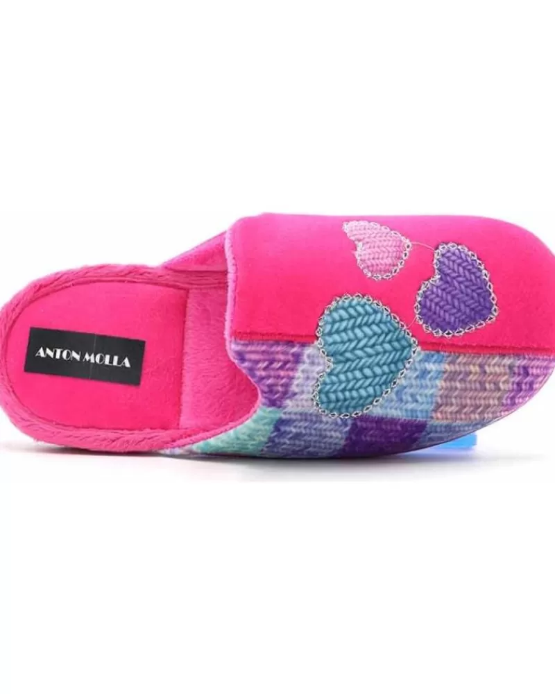 Girl ANTON MOLLA House Slipers-Woman And Girl House Slipers Chinela 2159 Fuxia