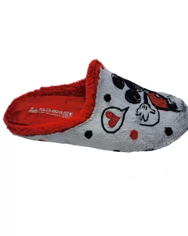 Girl VULCA-BICHA House Slipers-Woman And Girl House Slipers Zapatilla Raton Rojo