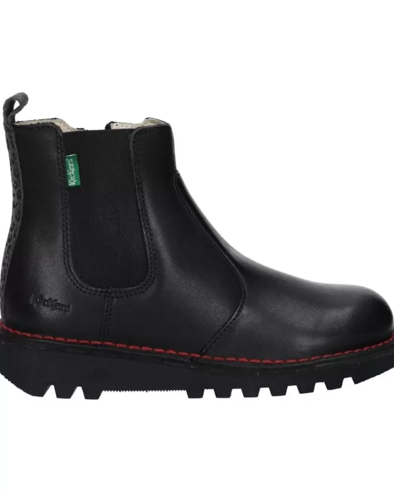 Girl KICKERS Mid Boots-Woman And Girl 911041-30 Kick Yoto Kid 8 Noir