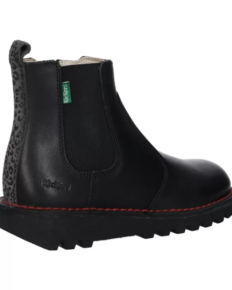 Girl KICKERS Mid Boots-Woman And Girl 911041-30 Kick Yoto Kid 8 Noir