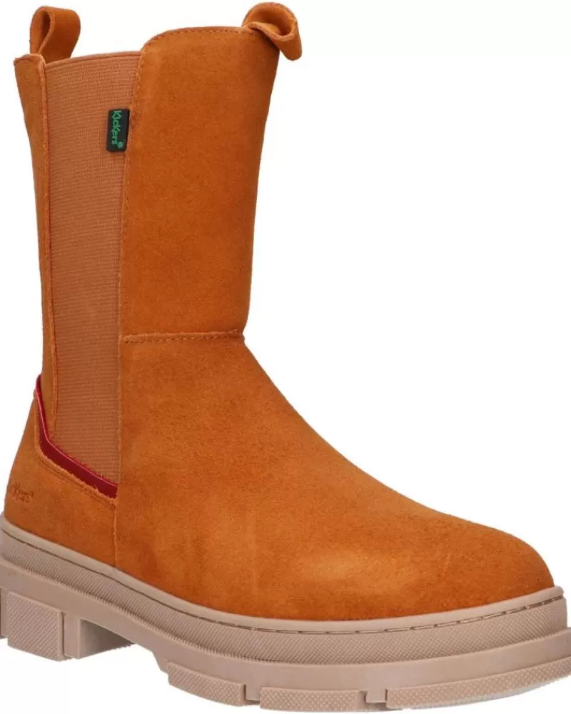 Girl KICKERS Mid Boots-Woman And Girl 947280-30 Kick Goz 116 Camel Rouge