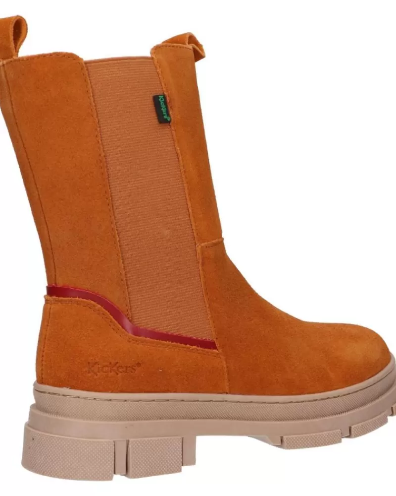 Girl KICKERS Mid Boots-Woman And Girl 947280-30 Kick Goz 116 Camel Rouge