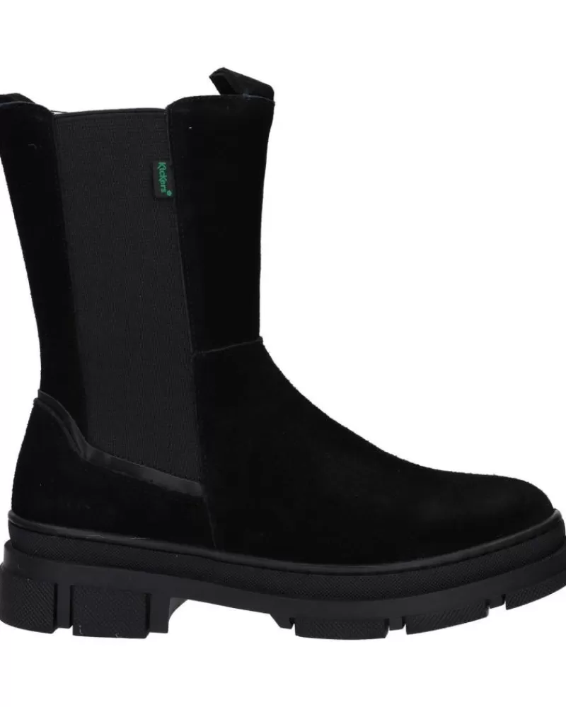 Girl KICKERS Mid Boots-Woman And Girl 947280-30 Kick Goz 8 Noir