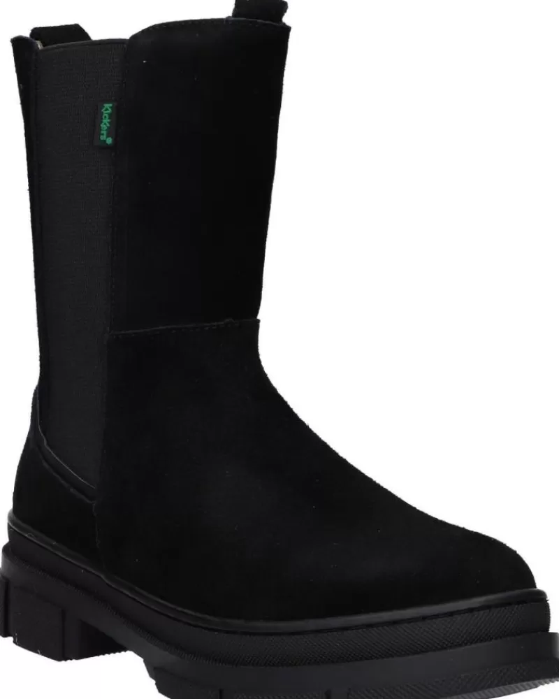 Girl KICKERS Mid Boots-Woman And Girl 947280-30 Kick Goz 8 Noir