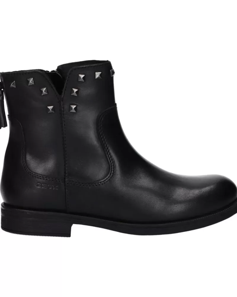 Girl GEOX Mid Boots-Woman And Girl Mid Boots J1649E 00043 Jr Agata C9999 Black
