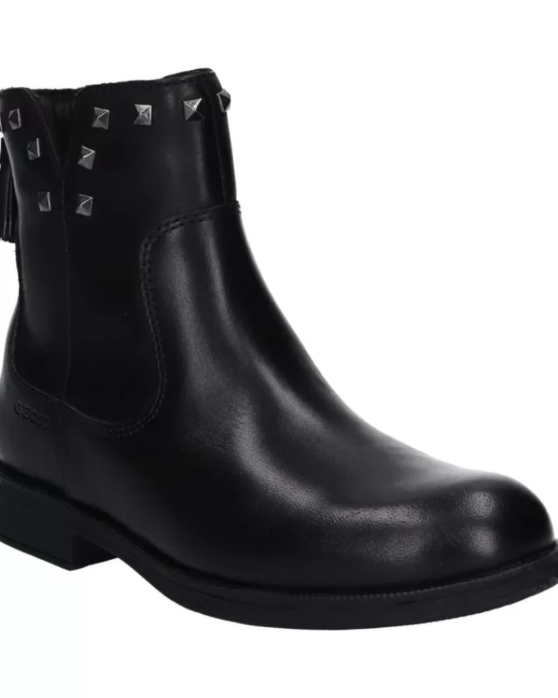 Girl GEOX Mid Boots-Woman And Girl Mid Boots J1649E 00043 Jr Agata C9999 Black