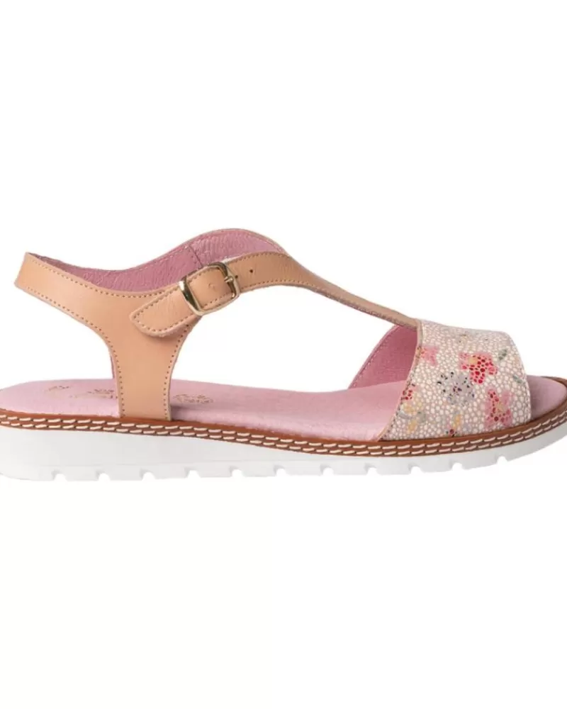 Girl ANGELITOS Sandals-Woman And Girl Sandals Sandalia H Flor Ang625 Nude