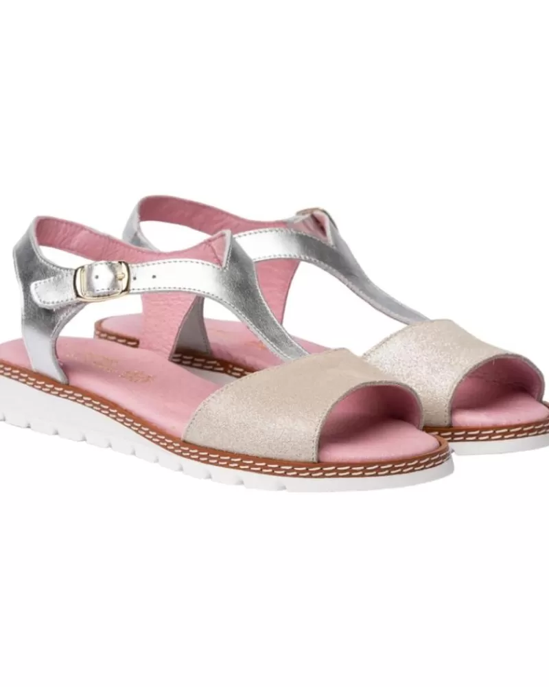 Girl ANGELITOS Sandals-Woman And Girl Sandals Sandalia H Leopardo Ang625 Plata