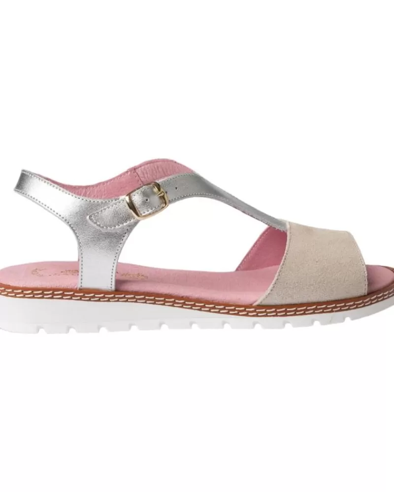 Girl ANGELITOS Sandals-Woman And Girl Sandals Sandalia H Leopardo Ang625 Plata