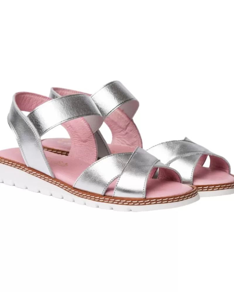 Girl ANGELITOS Sandals-Woman And Girl Sandals Sandalia H Leopardo Ang626 Plata