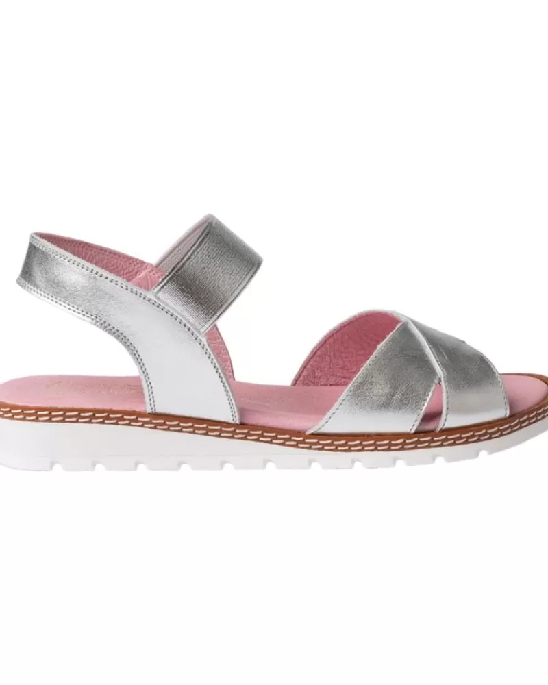 Girl ANGELITOS Sandals-Woman And Girl Sandals Sandalia H Leopardo Ang626 Plata