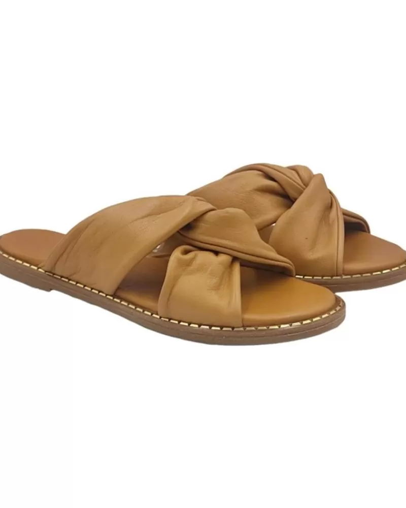Girl EPOCHE XI Sandals-Woman And Girl Sandals Sandalia Plana Cruzada 704 Cuero