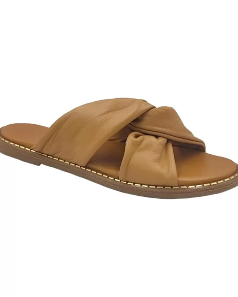 Girl EPOCHE XI Sandals-Woman And Girl Sandals Sandalia Plana Cruzada 704 Cuero