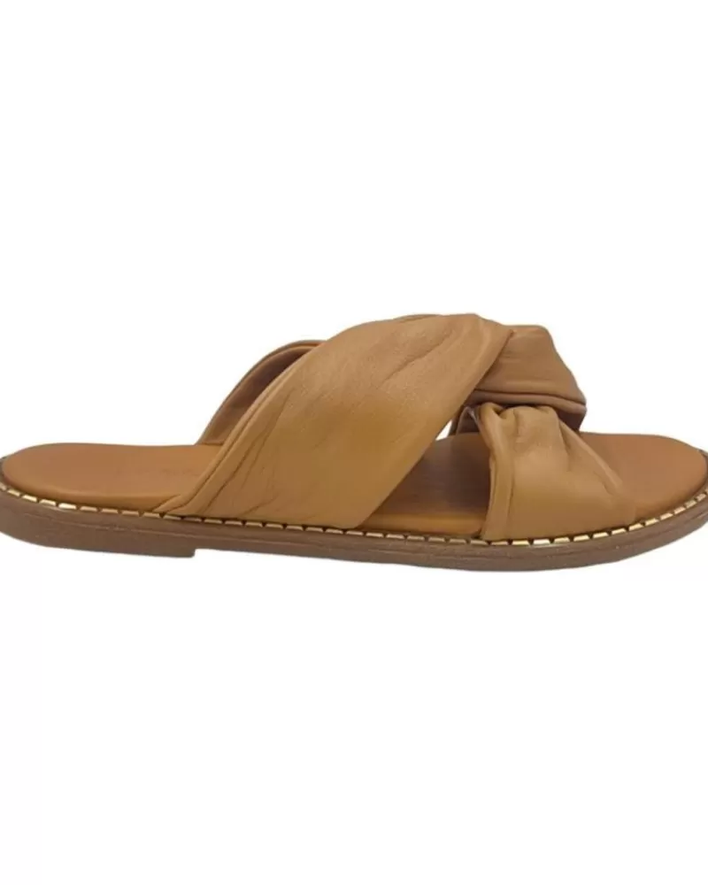 Girl EPOCHE XI Sandals-Woman And Girl Sandals Sandalia Plana Cruzada 704 Cuero