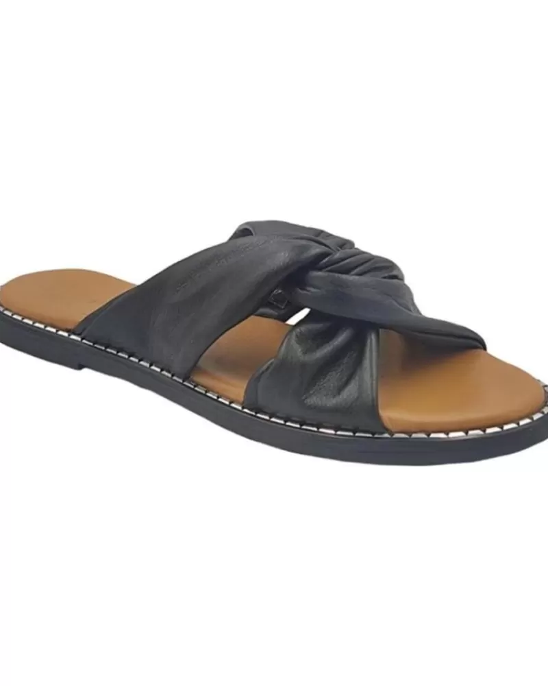 Woman EPOCHE XI Woman And Girl Sandals Sandalia Plana Cruzada 704 Negro
