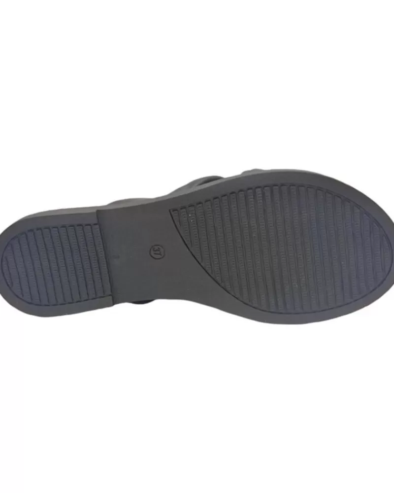Woman EPOCHE XI Woman And Girl Sandals Sandalia Plana Cruzada 704 Negro