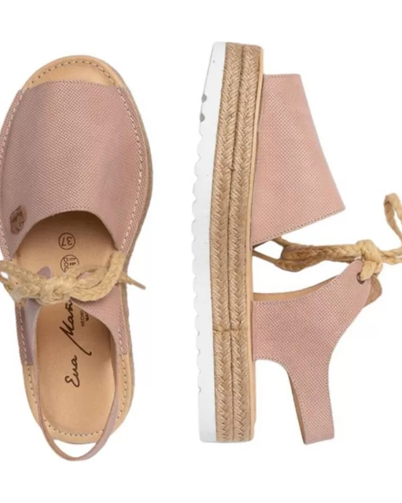 Girl EVA MAÑAS Sandals-Woman And Girl Sandals Eva Manas Ibicenca Piel 1244 Nude