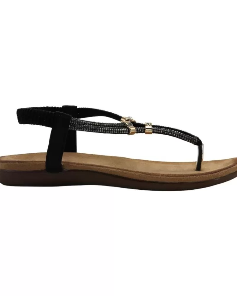 Girl STAY Sandals-Woman And Girl Sandals Esclava-Pala 60416 Negro