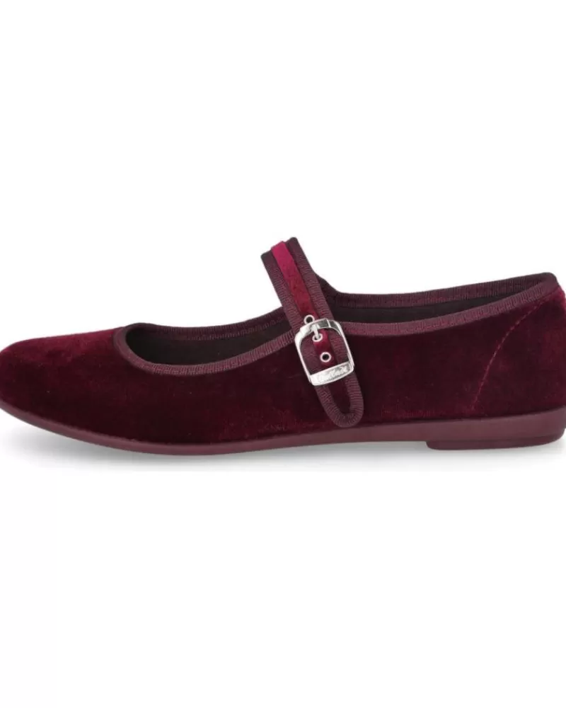 Woman VUL-LADI Woman And Girl Shoes 5409-032 Merceditas Terciopel Burdeos