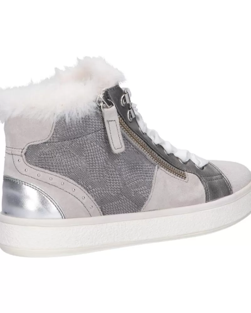 Woman GEOX Woman And Girl Trainers D26Ffc 0Bs22 D Leelu C0358 Dk Grey-Lt Grey