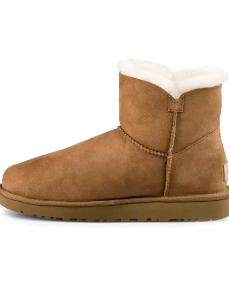 Girl UGG Boots-Woman And Girl 1016422 Mini Bailey Button Ii Chestnut