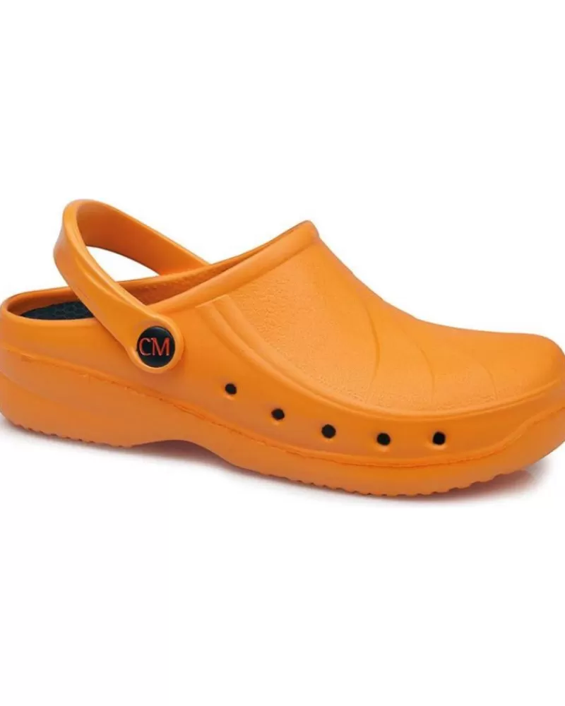 Man CALZAMEDI Woman And Man Clogs Zueco De Trabajo Anatomico Unisex Naranja