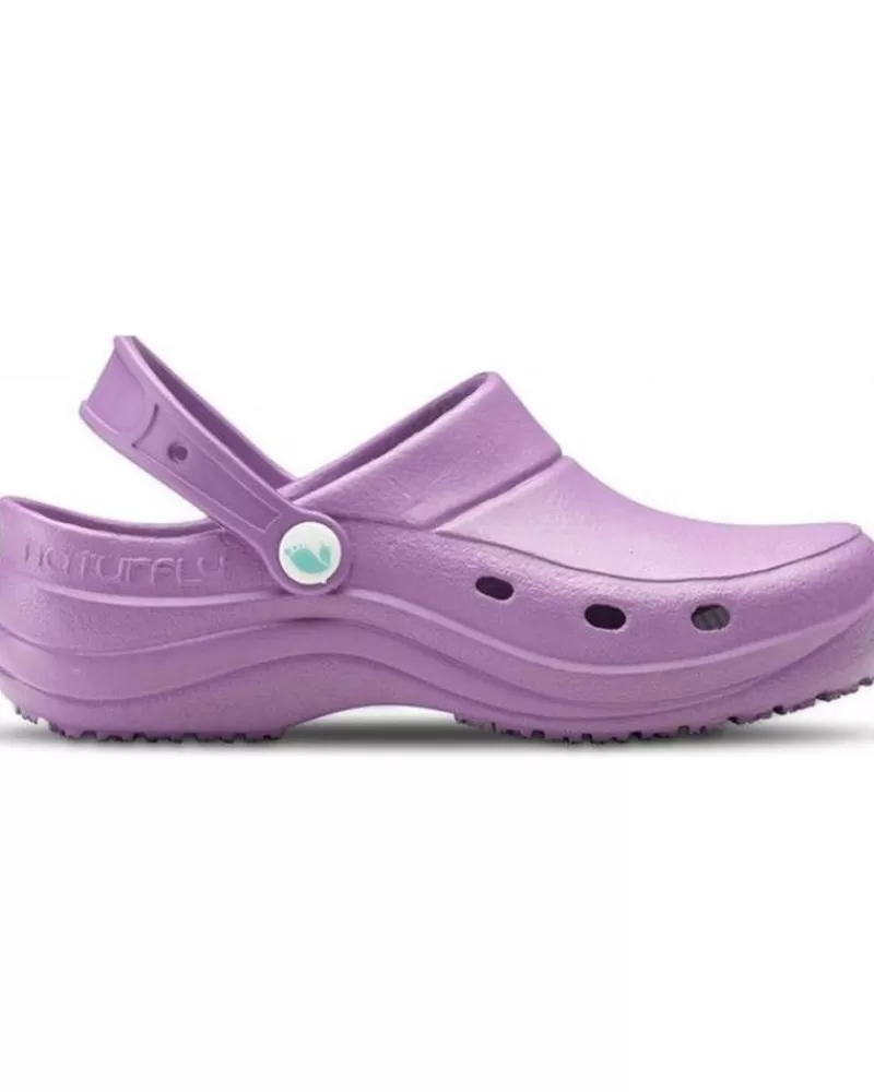 Man FELIZ CAMINAR Woman And Man Clogs Zueco Laboral Sirocos - Naturfly Morado